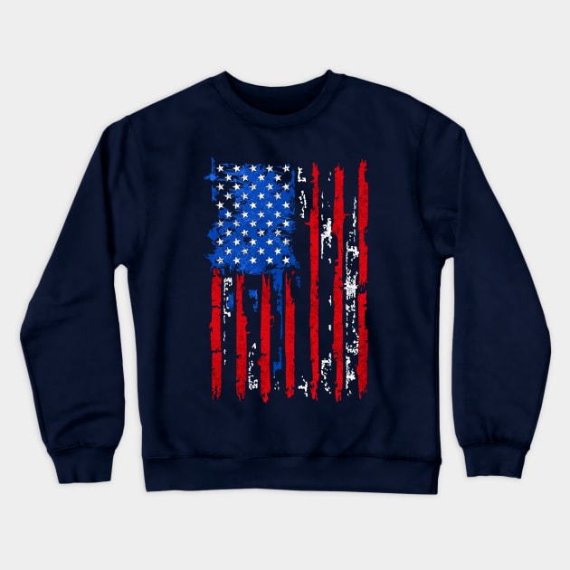 FLAG AMERICA 4 JULY PROUD Crewneck Sweatshirt by JOISDRAW ART